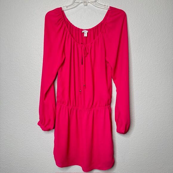Vintage Cache Flowy Chiffon Pink Mini Dress Medium - Picture 1 of 13